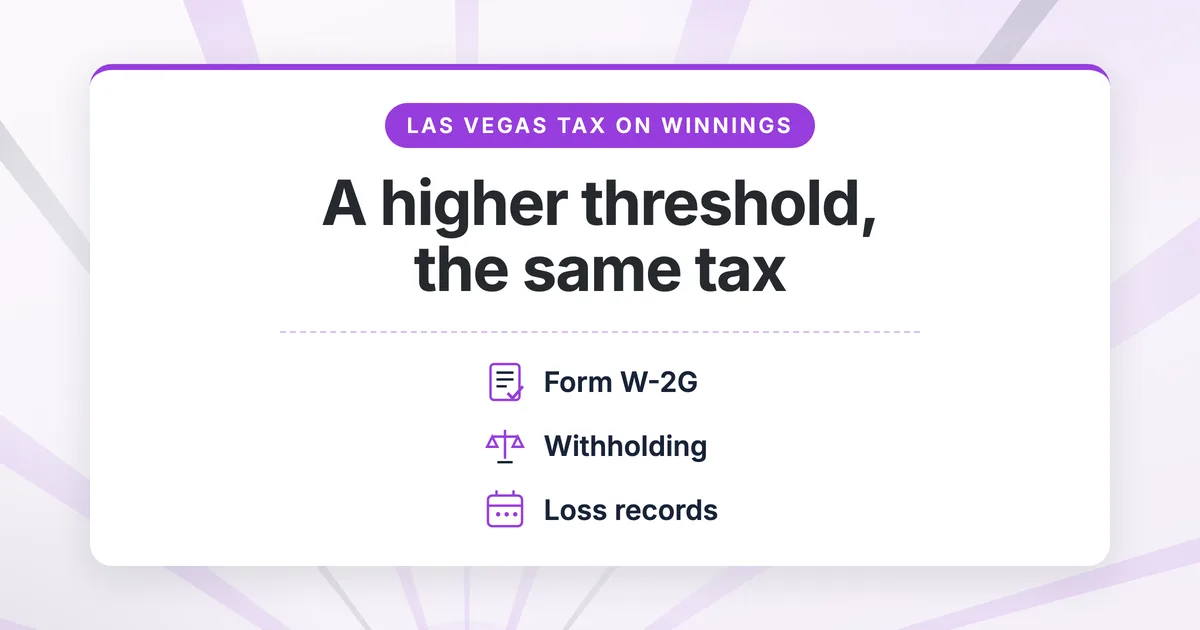 Las Vegas Tax on Winnings Did Not Change When the 2026 W-2G Threshold Rose